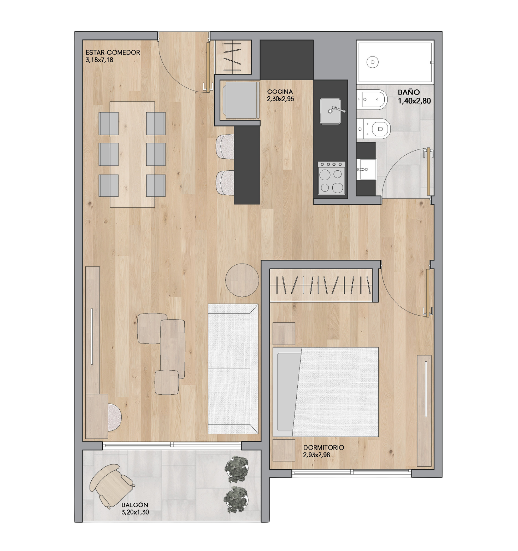 desarrollo inmobiliario en San Martín de los Andes 2 ambientes