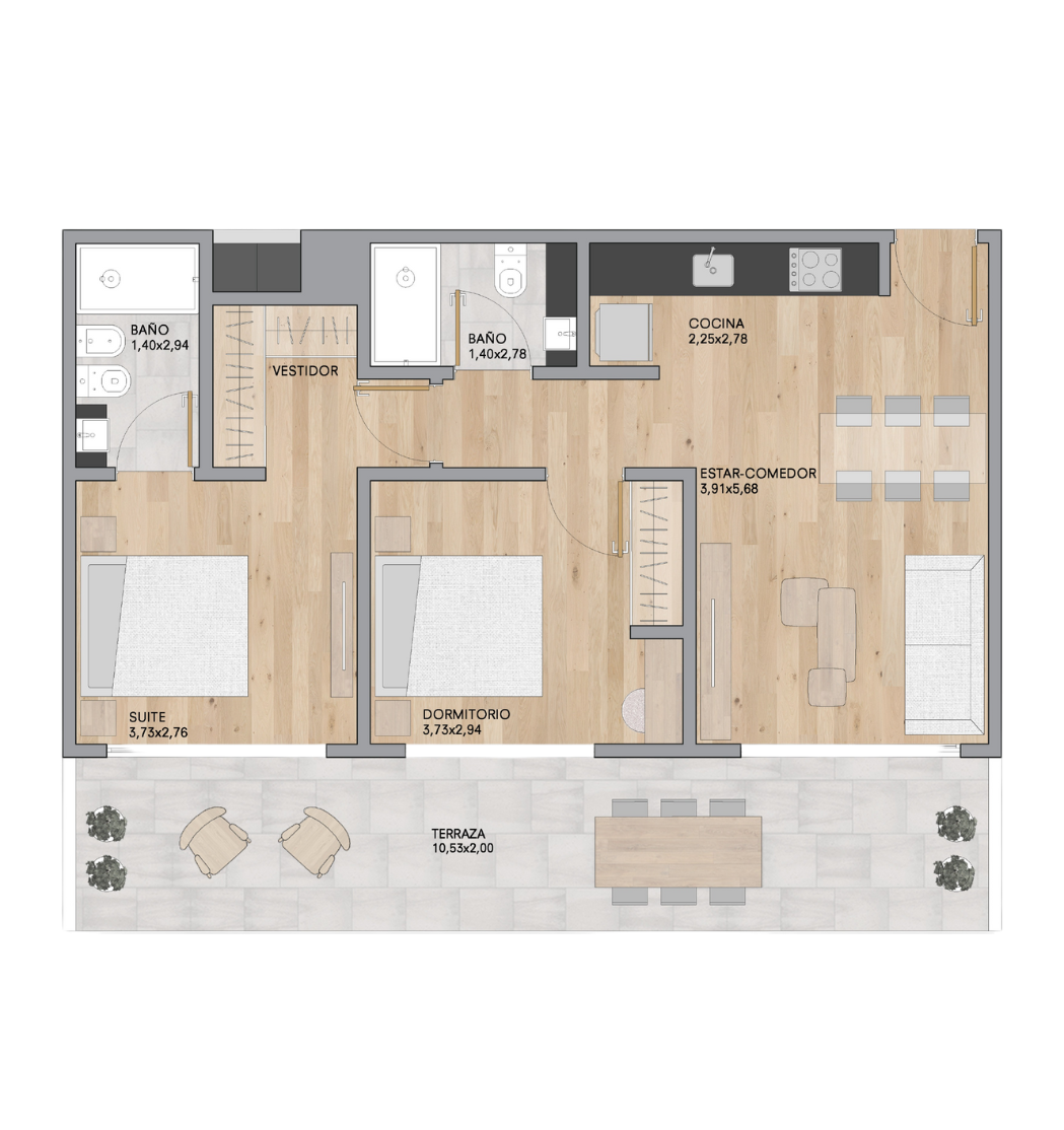 desarrollo inmobiliario en San Martín de los Andes 3 ambientes